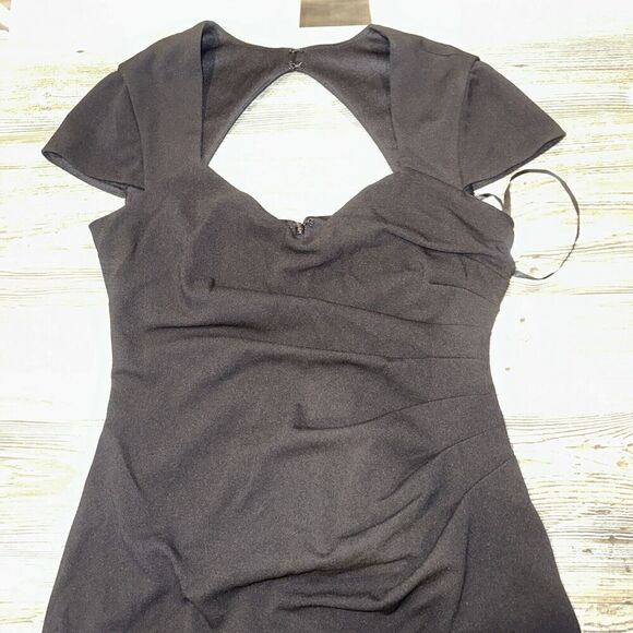 Xscape Size 16 Maxi Length Dress Sleeveless Ruffle Solid Black. NWOT. 12 - Picture 1 of 9